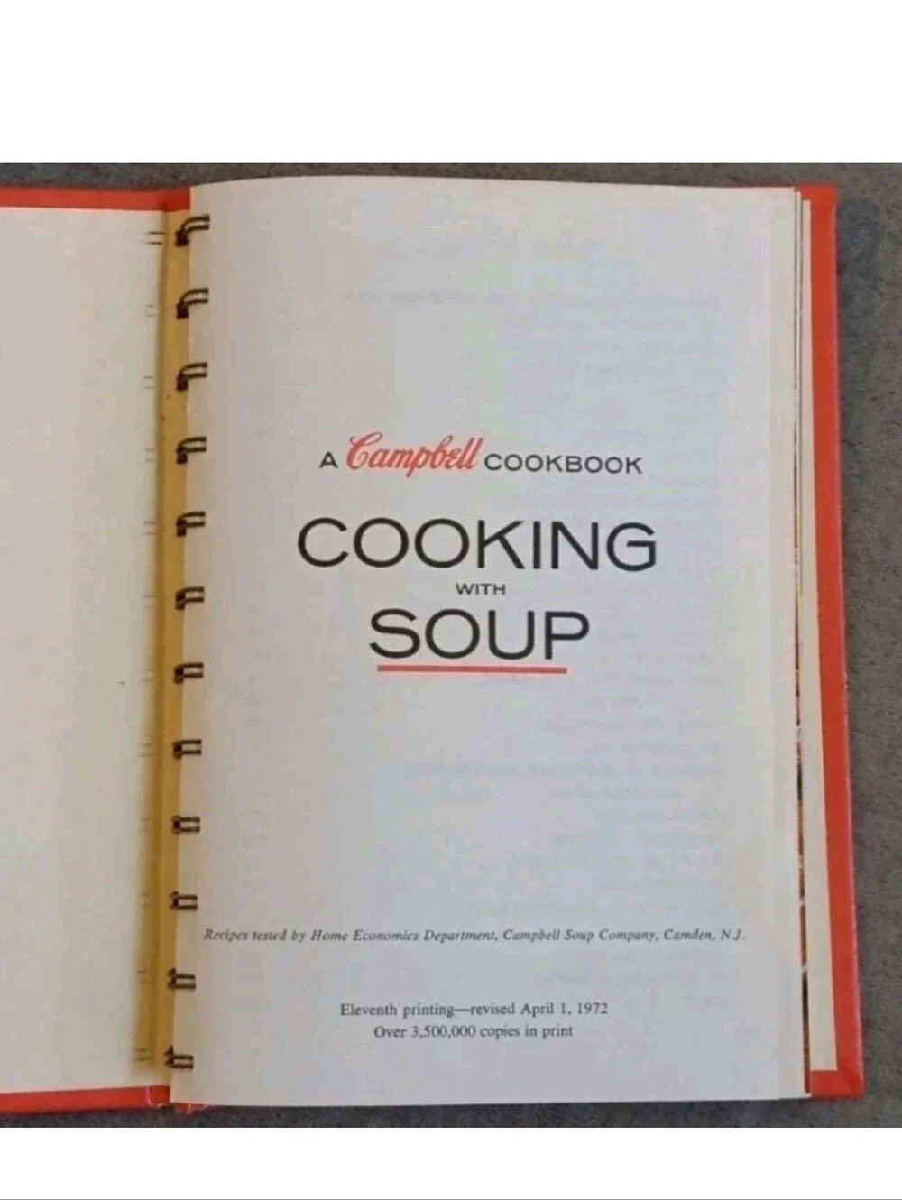 1972 Campbell Cookbook: Cooking with Soup, Vintage Retro 80s Kitchen Cooking